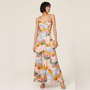 Hutch Shyla Pastel Multicolor Gown with Braided Straps